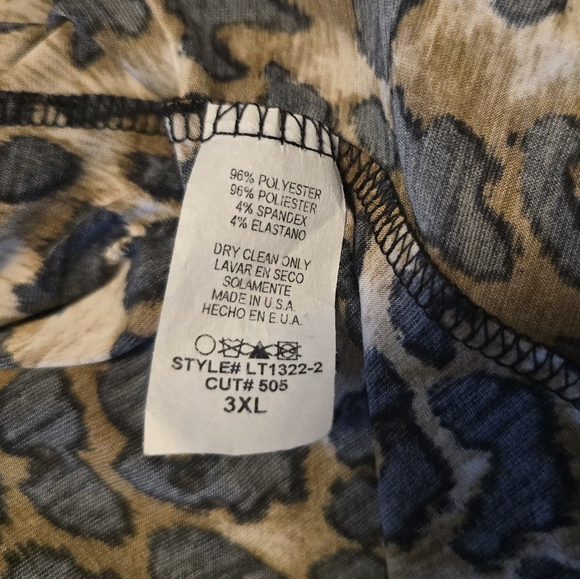 Leopard Print Color Block Top - Picture 2 of 4